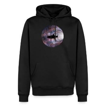 Requin galaxie - Sweat à capuche Premium bio Homme - noir - Devant - Nico (187cm)