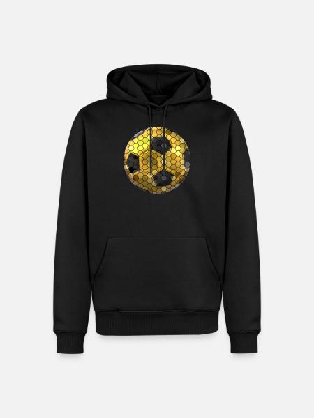 Fussball Gold - Männer Premium Bio Hoodie - Schwarz