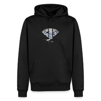 diamant - Männer Premium Bio Hoodie - Schwarz - Vorne - Nico (187cm)