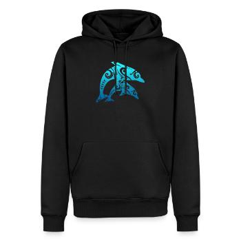 Maori Paar Delphine Tribal Tattoo Blau Geschenk - Männer Premium Bio Hoodie - Schwarz - Vorne - Nico (187cm)