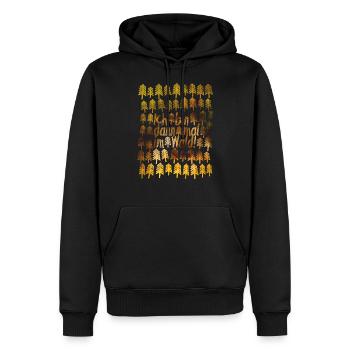 Ich bin im WALD | übernachten Outdoor schlafen - Männer Premium Bio Hoodie - Schwarz - Vorne - Nico (187cm)