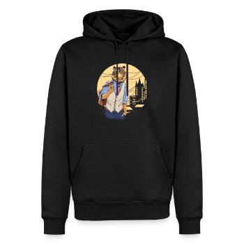 Londoner Tiger - Männer Premium Bio Hoodie - Schwarz - Vorne - Nico (187cm)