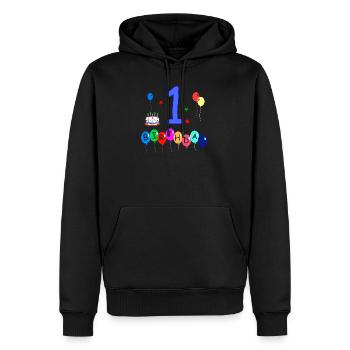 1. Geburtstag - Männer Premium Bio Hoodie - Schwarz - Vorne - Nico (187cm)