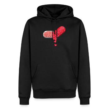 Liebes Pille - Männer Premium Bio Hoodie - Schwarz - Vorne - Nico (187cm)
