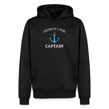 Écoutez le cadeau de voilier de capitaine de voile - Sweat à capuche Premium bio Homme - noir - Devant - Nico (187cm)