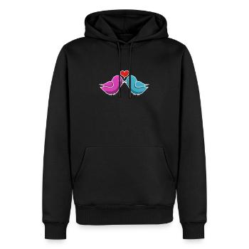 Küssende Vögel Kissing Birds T-Shirt - Männer Premium Bio Hoodie - Schwarz - Vorne - Nico (187cm)