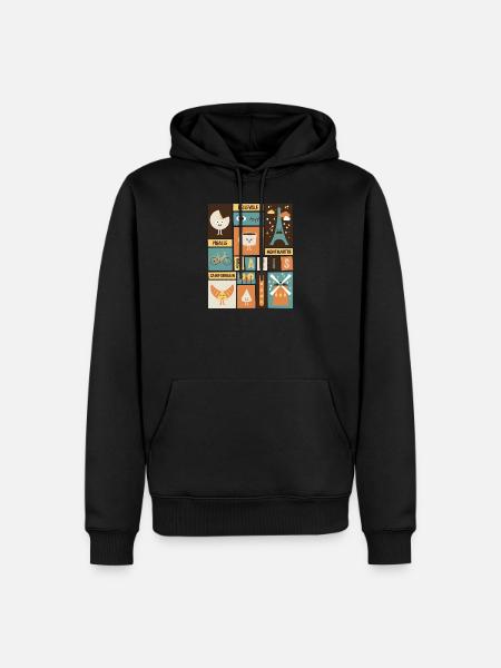 Paris - Men’s Premium Organic Hoodie - black