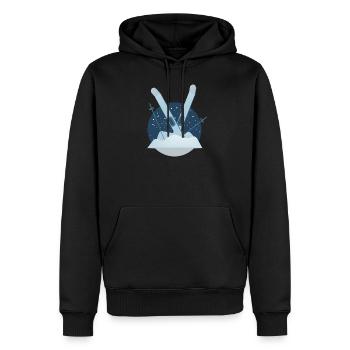 Ski, ski - Sweat à capuche Premium bio Homme - noir - Devant - Nico (187cm)