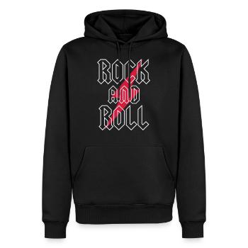 Rock And Roll - Sweat à capuche Premium bio Homme - noir - Devant - Nico (187cm)