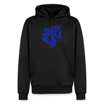 Pferdesilhouette Kopf 13 6 - Männer Premium Bio Hoodie - Schwarz - Vorne - Nico (187cm)