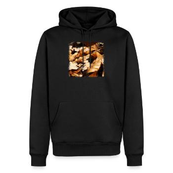 leaf - Men’s Premium Organic Hoodie - black - Front - Nico (187cm)