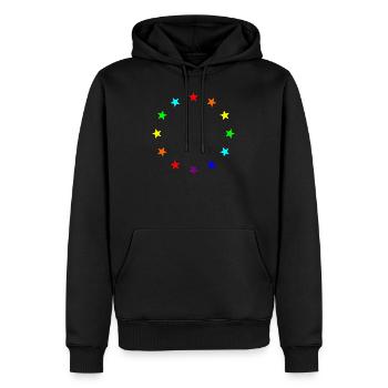 L’Union européenne Elections étoilées Union européenne drapeau coloré - Sweat à capuche Premium bio Homme - noir - Devant - Nico (187cm)