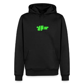 feu vert billie - Sweat à capuche Premium bio Homme - noir - Devant - Nico (187cm)