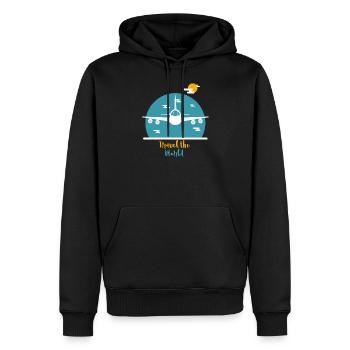 Travel the world Reisen Reise - Männer Premium Bio Hoodie - Schwarz - Vorne - Nico (187cm)