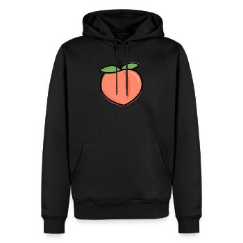 Pfirsich Emoji - Männer Premium Bio Hoodie - Schwarz - Vorne - Nico (187cm)
