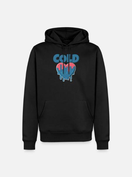 Cold Heart Heart Ice - Men’s Premium Organic Hoodie - black