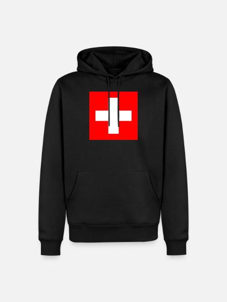 Switzerland / Scweizer / Flag - Men’s Premium Organic Hoodie - black