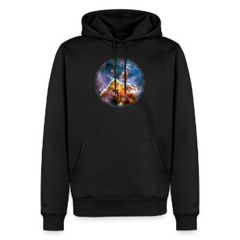 Mystic Mountain, Carina Nebula, Space, Galaxy, - Sweat à capuche Premium bio Homme - noir - Devant - Nico (187cm)