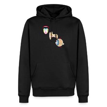 Médecine sensorielle - Sweat à capuche Premium bio Homme - noir - Devant - Nico (187cm)