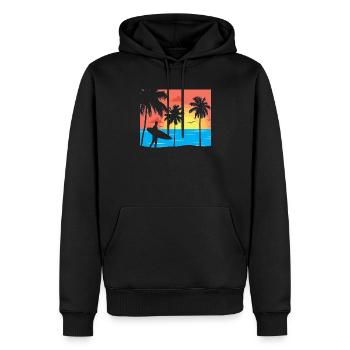 Surfer am Strand - Men’s Premium Organic Hoodie - black - Front - Nico (187cm)
