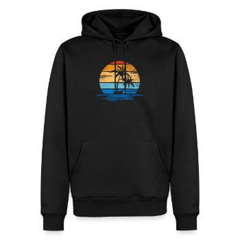 Strand, Palmen und Meer retro - Sweat à capuche Premium bio Homme - noir - Devant - Nico (187cm)