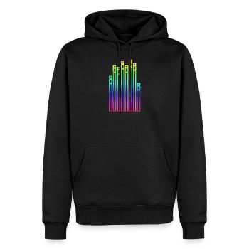 Soundwaves Waves Musique DJ Vinyl Alpha Beta - Sweat à capuche Premium bio Homme - noir - Devant - Nico (187cm)