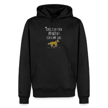 Pferde scheiss auf den Prinzen ich nehm das Pferd - Männer Premium Bio Hoodie - Schwarz - Vorne - Nico (187cm)