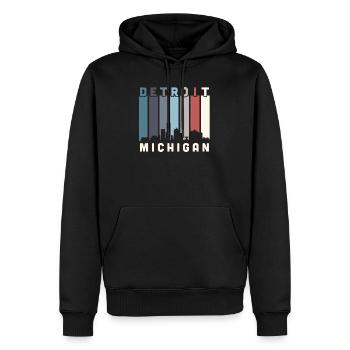 Detroit - Sweat à capuche Premium bio Homme - noir - Devant - Nico (187cm)
