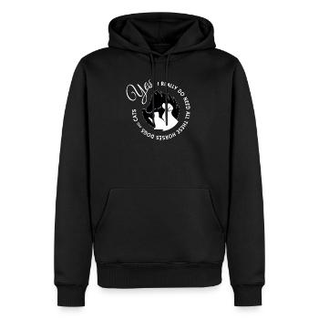 Cheval t-shirt et cadeau de chat - Sweat à capuche Premium bio Homme - noir - Devant - Nico (187cm)