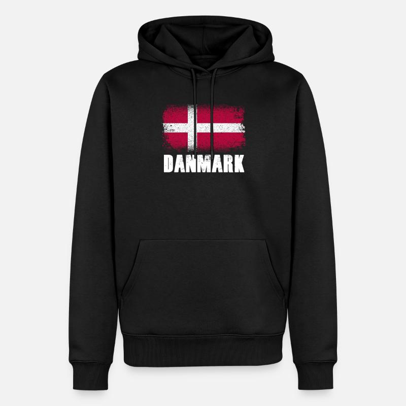 Drapeau vacances danois - Sweat à capuche Premium bio Homme - noir