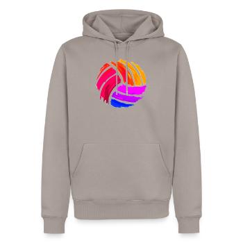 Volley-ball - Men’s Premium Organic Hoodie - taupe - Front - Nico (187cm)