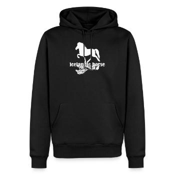 Icelandic Horse: Islandpferd Pferd Pony Merch - Männer Premium Bio Hoodie - Schwarz - Vorne - Nico (187cm)