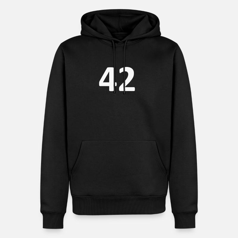 42 - Sweat à capuche Premium bio Homme - noir