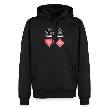card game - Sweat à capuche Premium bio Homme - noir - Devant - Nico (187cm)