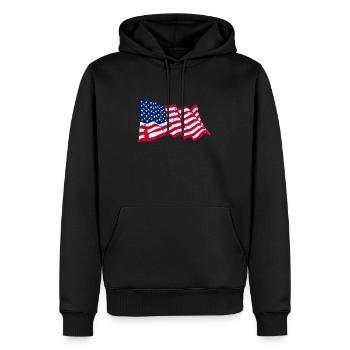 American Flag - Männer Premium Bio Hoodie - Schwarz - Vorne - Nico (187cm)