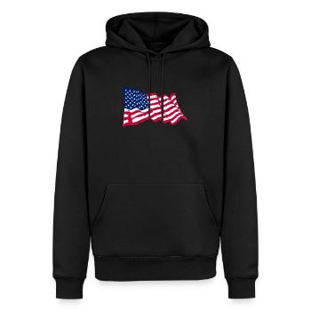 American Flag - Männer Premium Bio Hoodie - Schwarz - Vorne - Nico (187cm)