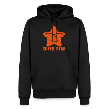 ajouter texte etoile super star 0 - Sweat à capuche Premium bio Homme - noir - Devant - Nico (187cm)