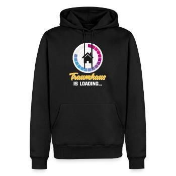 Bauherr Traumhaus - Männer Premium Bio Hoodie - Schwarz - Vorne - Nico (187cm)