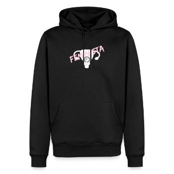 Chemises féministes - Utero avec symbole féministe - Sweat à capuche Premium bio Homme - noir - Devant - Nico (187cm)