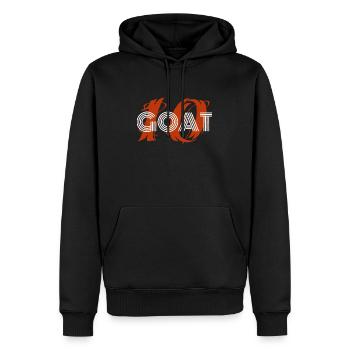 Nr. 10 Ziege - Männer Premium Bio Hoodie - Schwarz - Vorne - Nico (187cm)