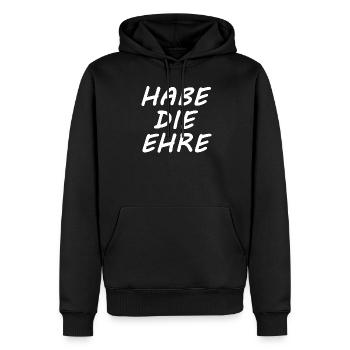 HABE DIE EHRE Bayern Dialekt Geschenk bayrisch - Männer Premium Bio Hoodie - Schwarz - Vorne - Nico (187cm)