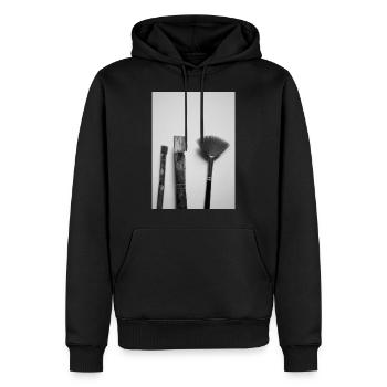 brosse - Sweat à capuche Premium bio Homme - noir - Devant - Nico (187cm)