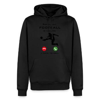 Football is calling - Men’s Premium Organic Hoodie - black - Front - Nico (187cm)