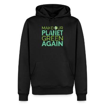 Les vendredis pour l'avenir rendent notre planète plus verte encore - Sweat à capuche Premium bio Homme - noir - Devant - Nico (187cm)