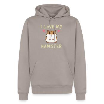 Hamster animal de compagnie - Sweat à capuche Premium bio Homme - taupe - Devant - Nico (187cm)