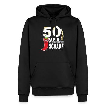 50. Geburtstag Geschenk zum 50. Geburtstag - Männer Premium Bio Hoodie - Schwarz - Vorne - Nico (187cm)