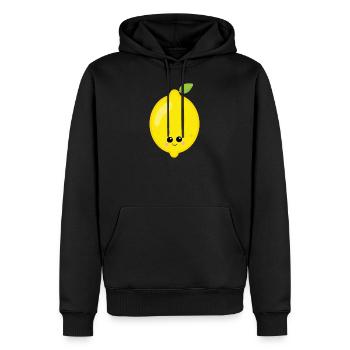 Zitrone - Männer Premium Bio Hoodie - Schwarz - Vorne - Nico (187cm)