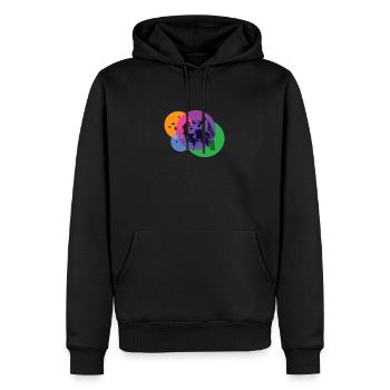 Banksy Stlye - Woman - Männer Premium Bio Hoodie - Schwarz - Vorne - Nico (187cm)