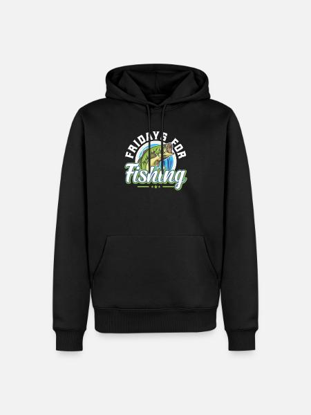 Angler - Men’s Premium Organic Hoodie - black