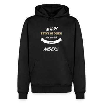 sorry Psychologen sind anders - Männer Premium Bio Hoodie - Schwarz - Vorne - Nico (187cm)